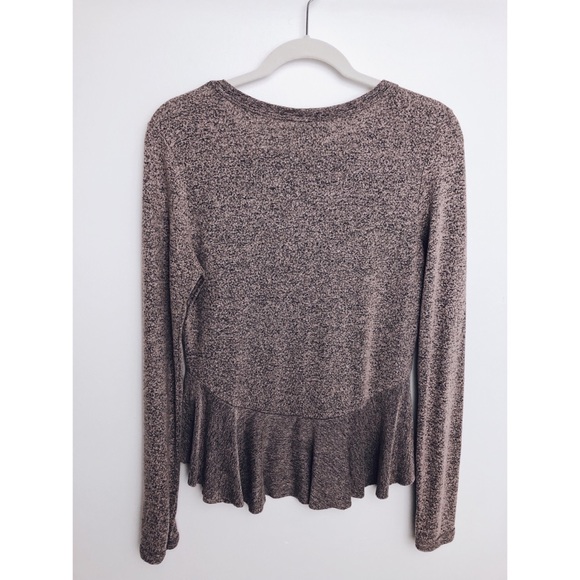 🌻 Paper Crane Pink Mauve Heather Knit Peplum Top - Picture 5 of 5